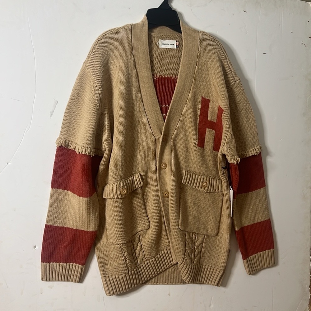 HONOR THE GIFT‎ CARDIGAN PREPPY SWEATER SIZE L